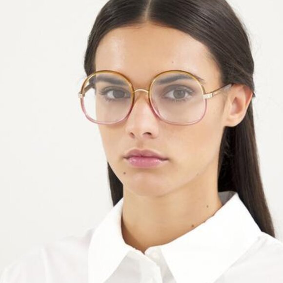 Chloe CH0032O 001 Round Eyeglasses 55mm - Yellow/Pink - Picture 3 of 11